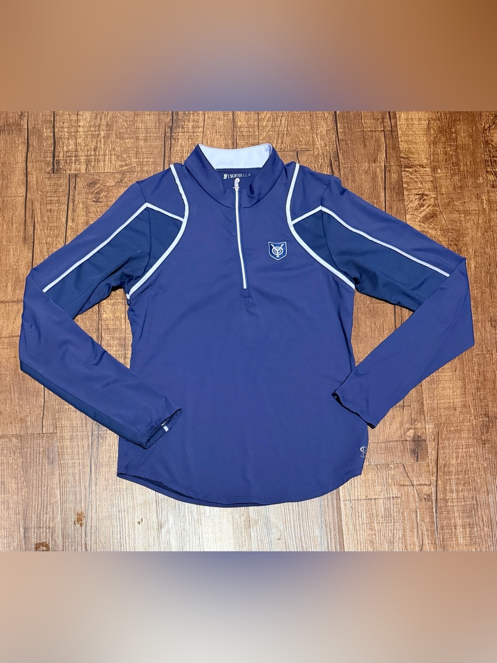 Sofibella | Navy Quarter Zip Long Sleeve | Athletic Golf Tennis Top | Small